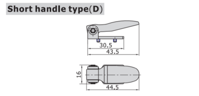 M3D21008T AIRTAC MANUAL VALVES, M3 SERIES SHORT HANDLE TYPE 3 WAY 2 POSITION N.C, 1/4" NPT PORTS